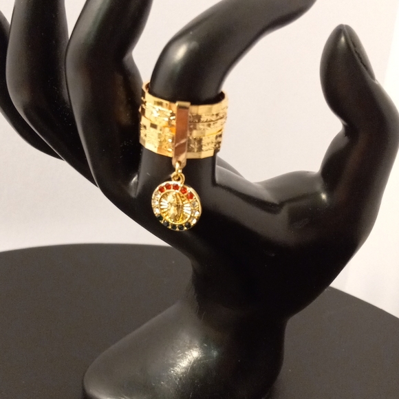 LAST ONE Virgen Guadalupe Semanario Woman Ring Gold Layered/ Oro Laminado NWOT - Picture 2 of 10